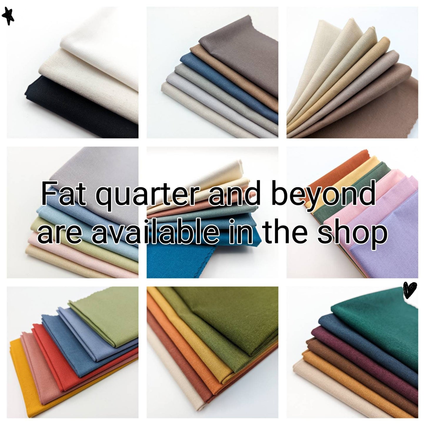 Cotton Linen Blend Fabric: Embroidery, Craft, Sewing - Fat Quarter