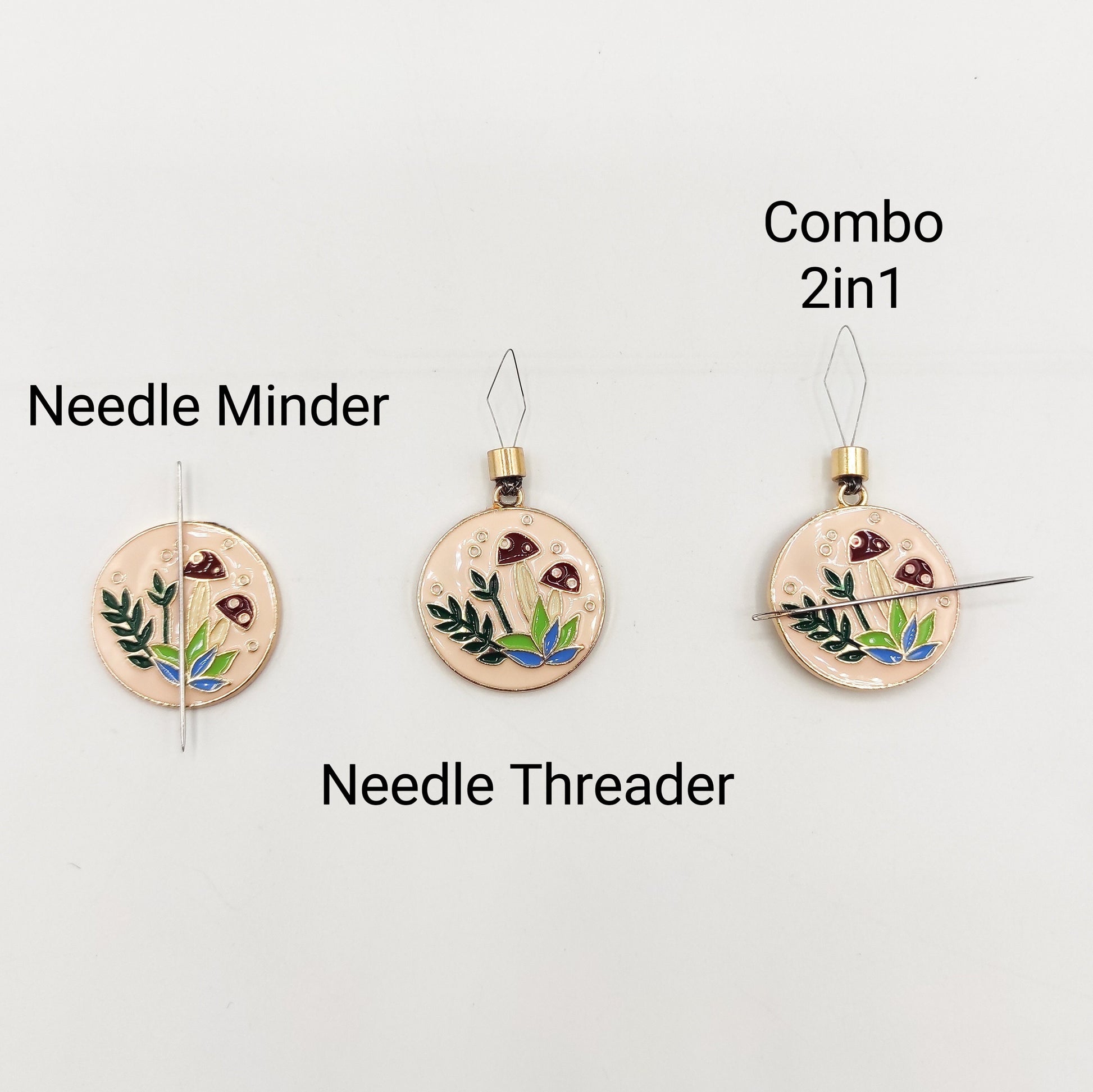 Garden Gnome Enamel Needle Threader or 2in1 Combo: Embroidery Sewing Needlecraft