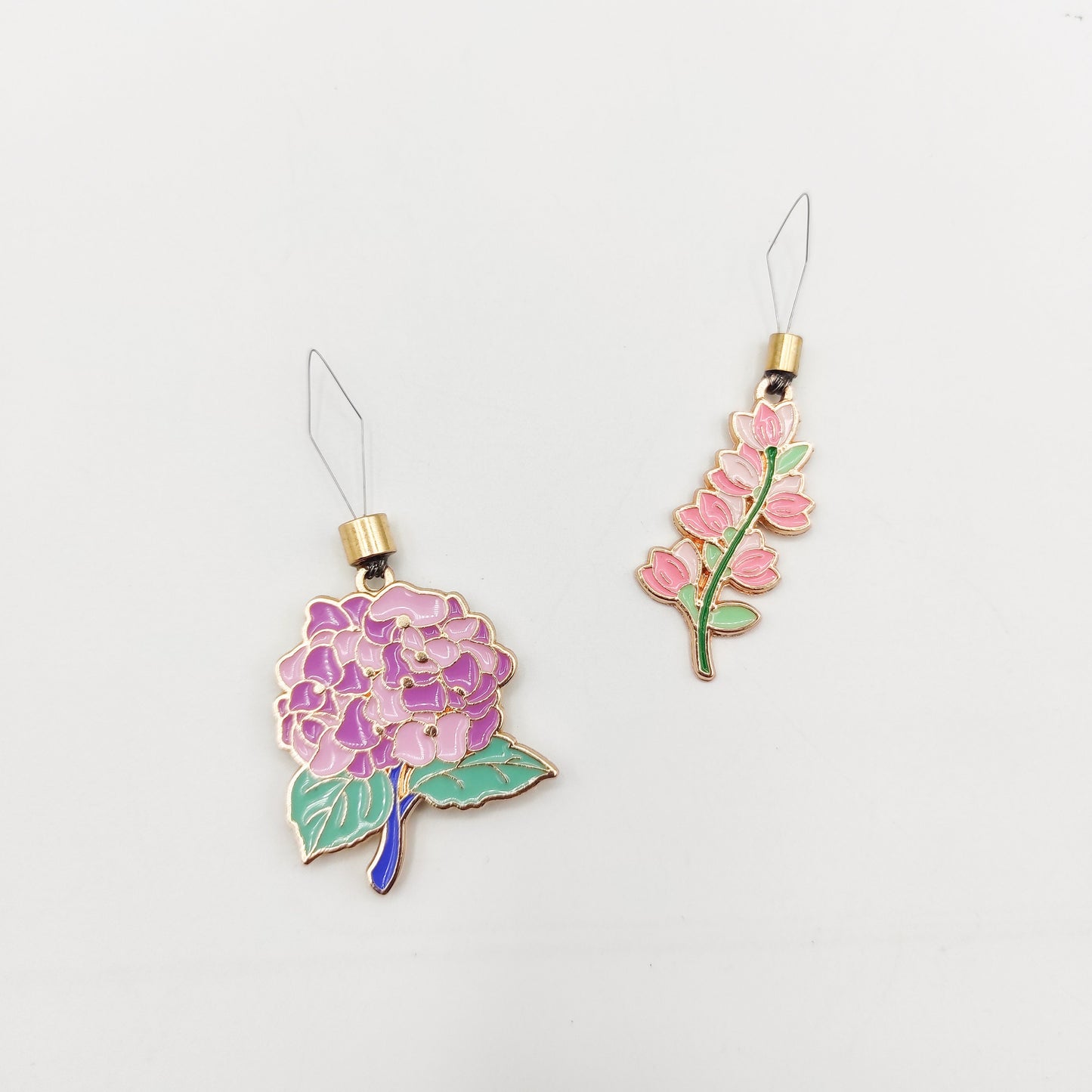 Floral Enamel Needle Minder: Embroidery Needle Threader Combo