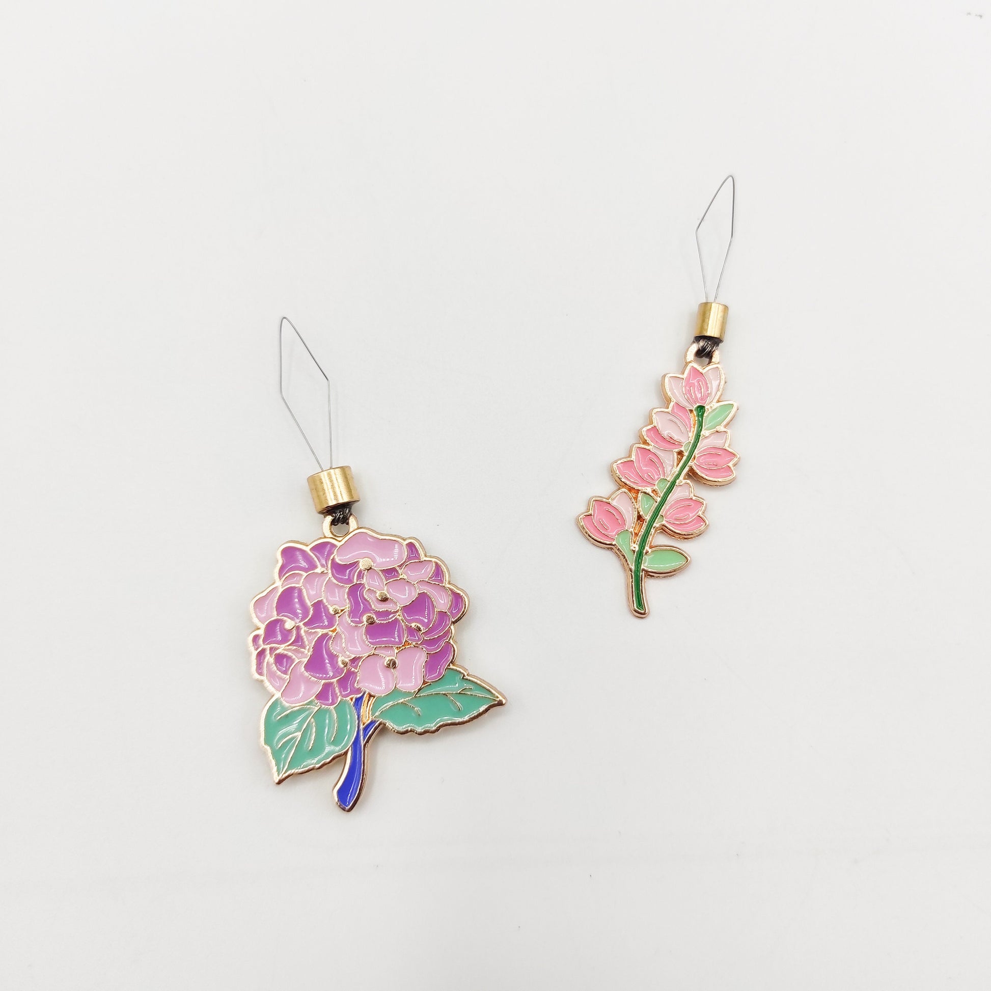 Floral Enamel Needle Minder: Embroidery Needle Threader Combo