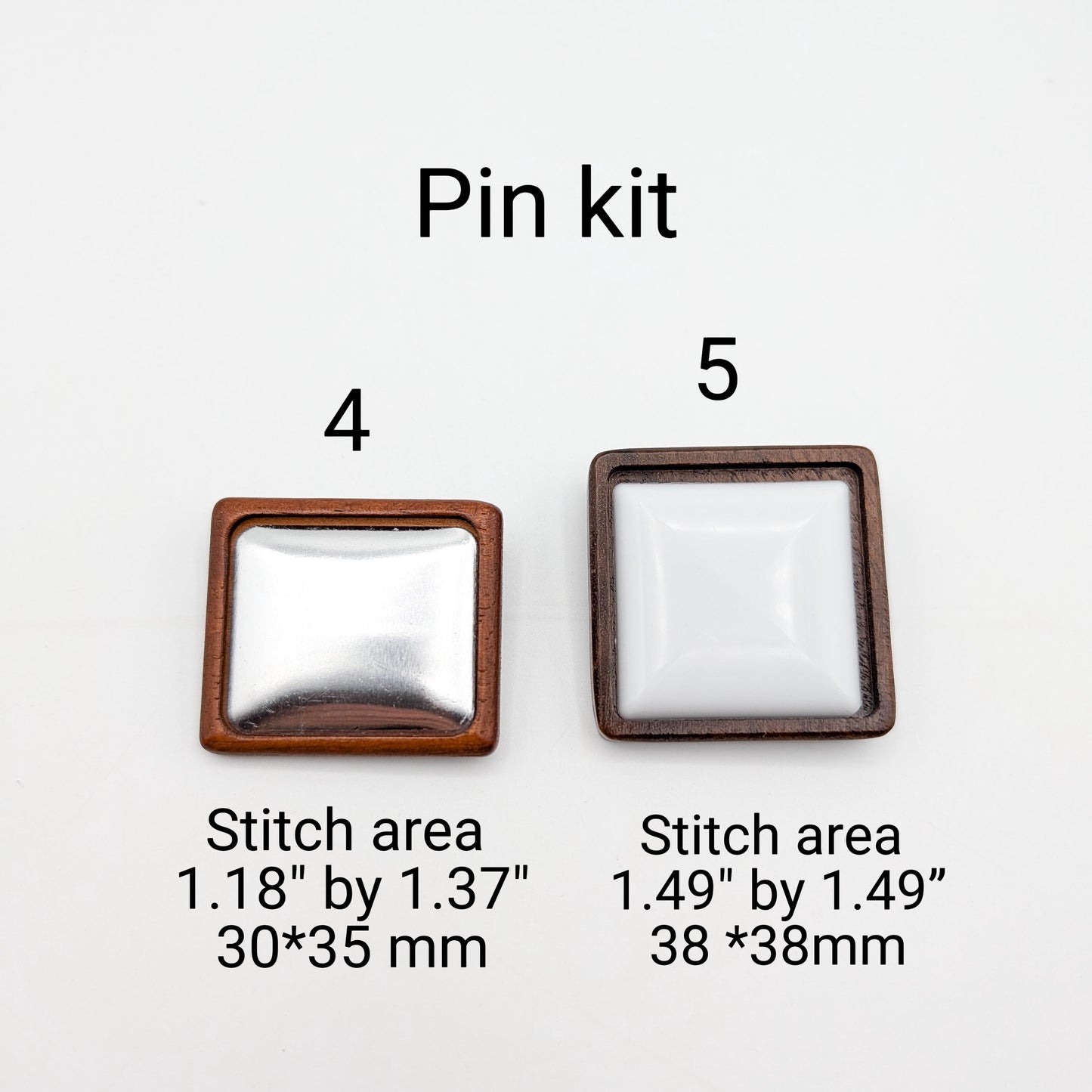 Wooden embroidery pin kit, Refrigerator magnet kit for hand embroidery, cross stitch, needle work or DIY brooch handmade projects