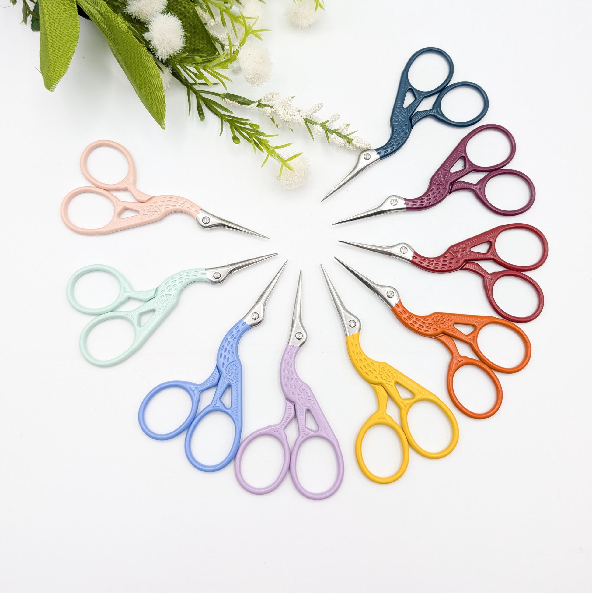 Colorful Stork Embroidery Scissors: Sharp Stainless Steel Craft Scissors