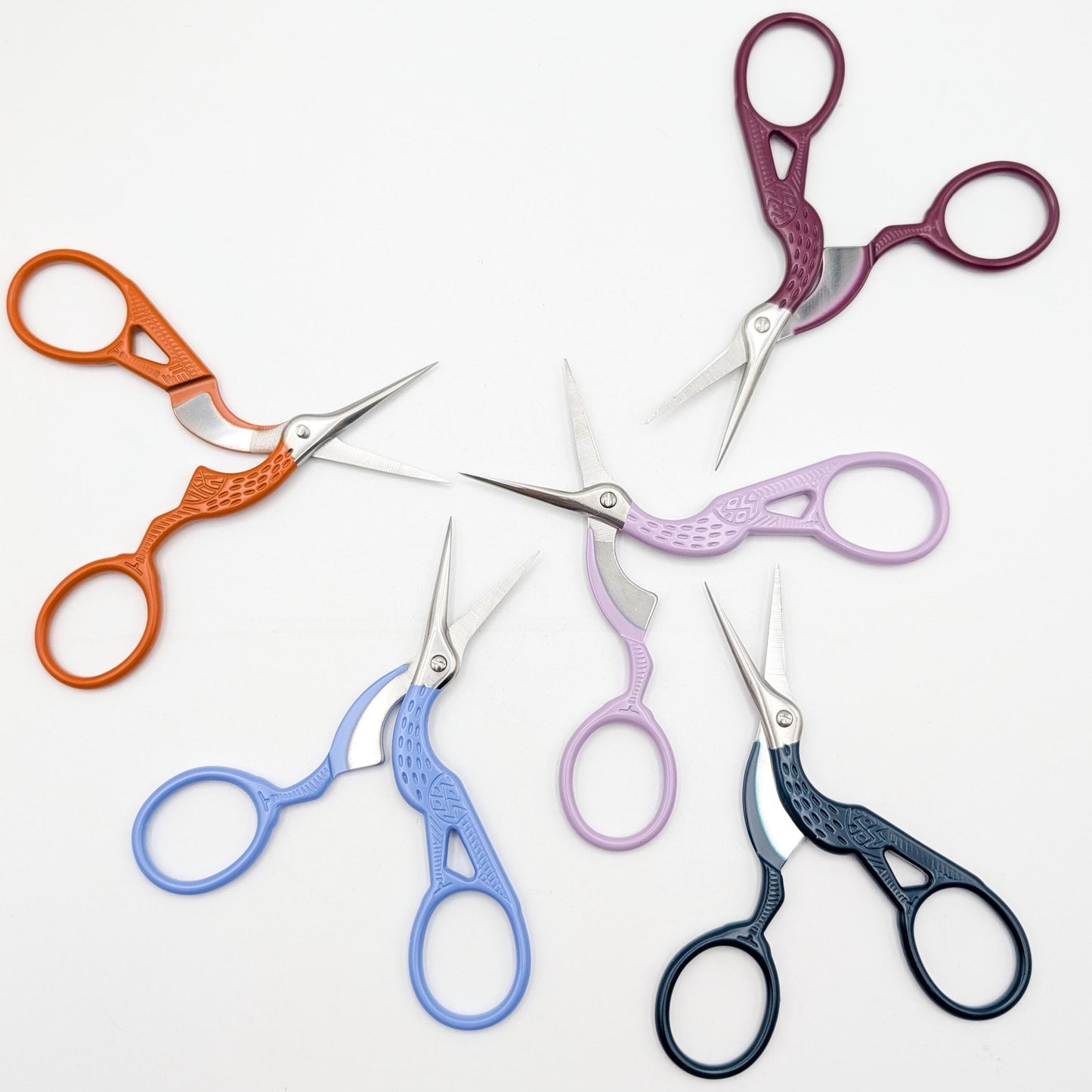 Colorful Stork Embroidery Scissors: Sharp Stainless Steel Craft Scissors