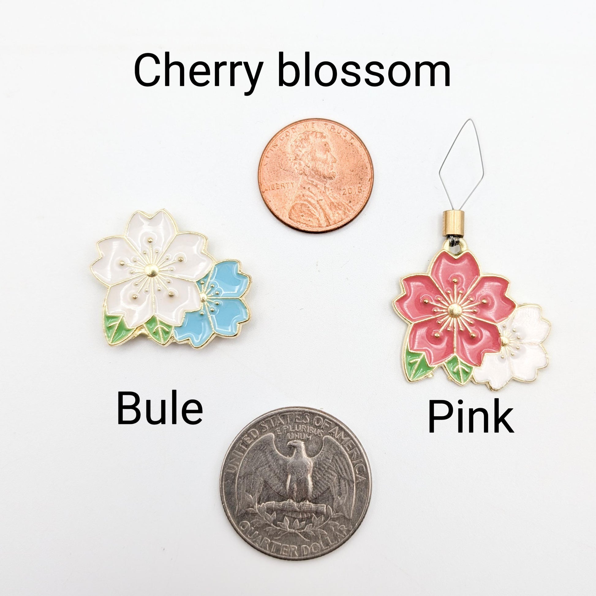 Cherry Blossoms Enamel needle minders, Needle Minder for Embroidery, Cross Stitch, Needle work, Needle point tools