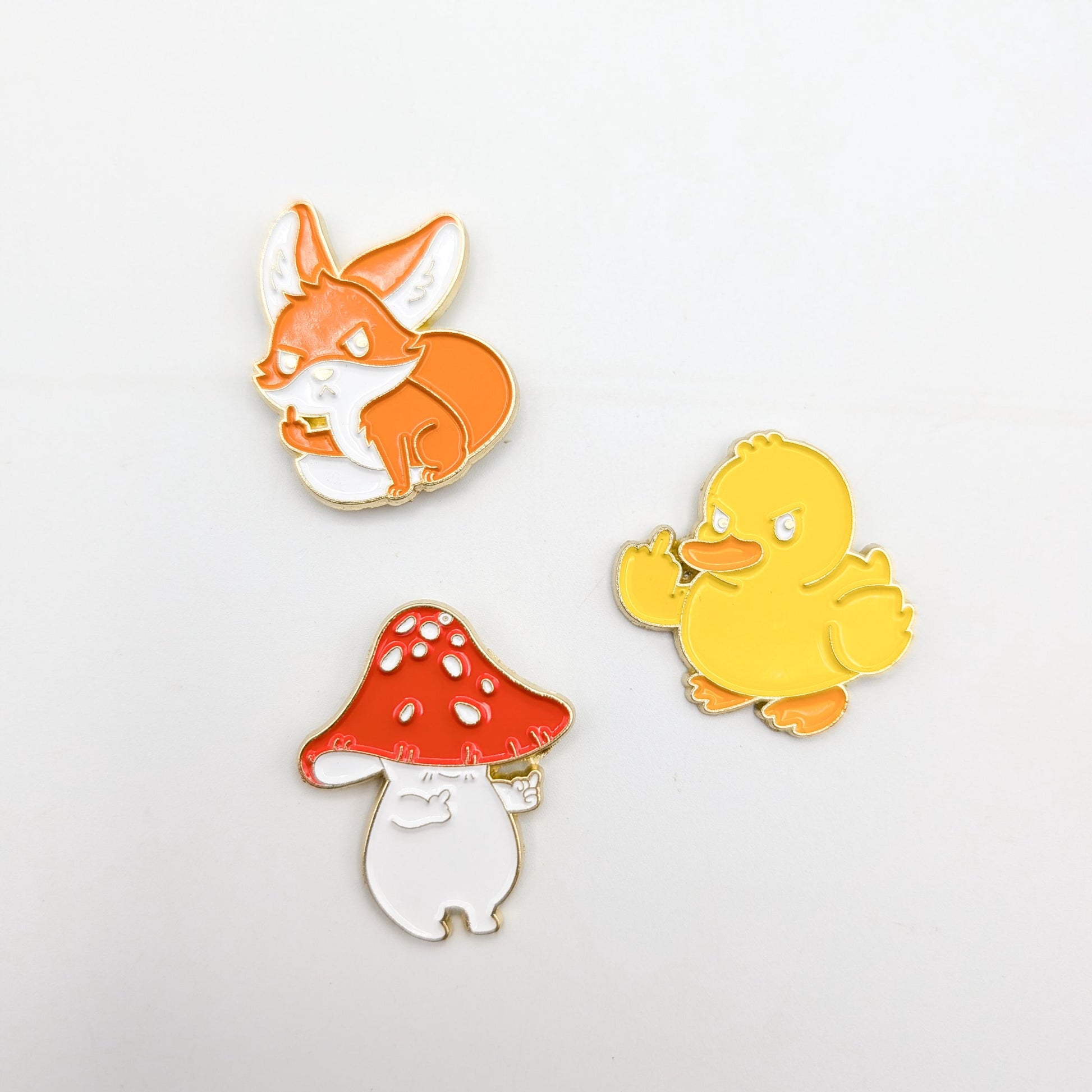 Funny Animal Enamel Needle Minder: Cat, Fox, Goose, Frog