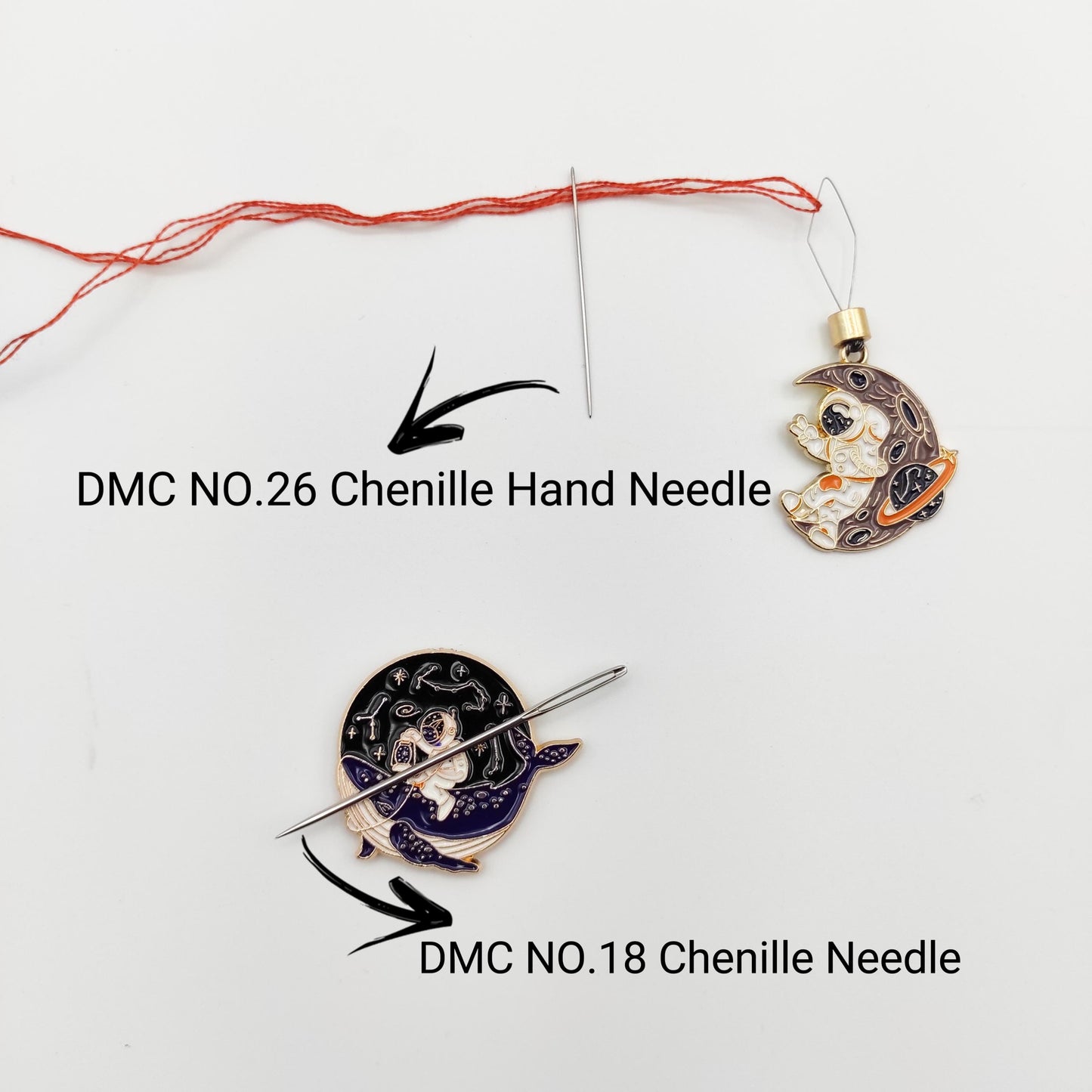 Astronaut enamel needle minders, Galaxy Needle Minder for Embroidery, Cross Stitch, Needle work, Needle point tools