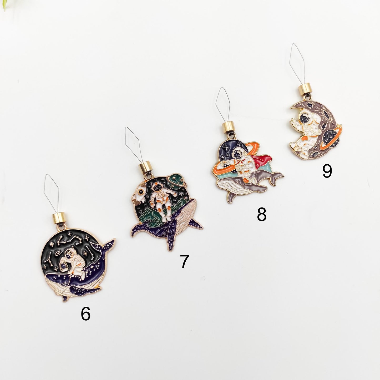 Astronaut enamel needle minders, Galaxy Needle Minder for Embroidery, Cross Stitch, Needle work, Needle point tools