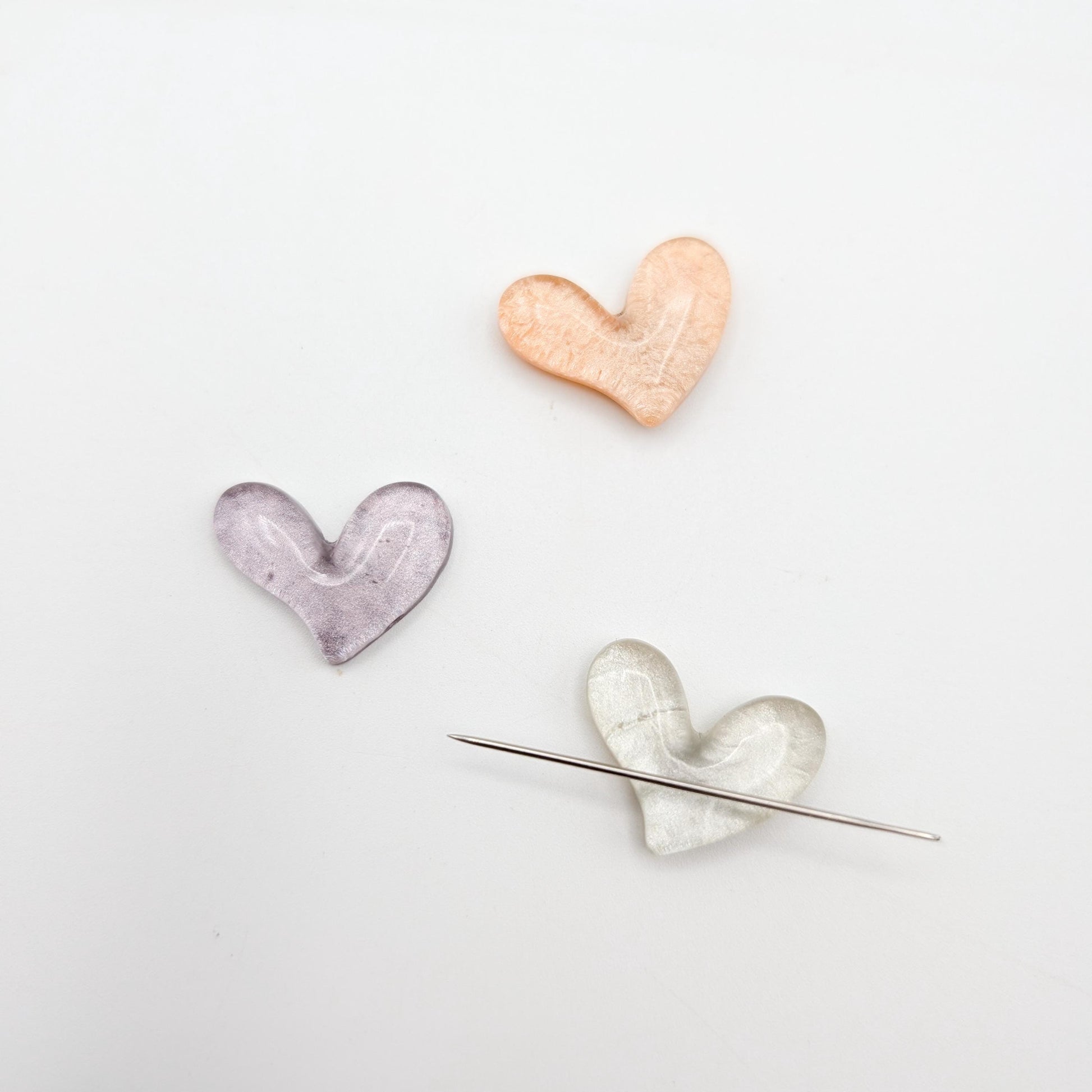Heart Resin Needle Minder: Embroidery, Cross Stitch Tool