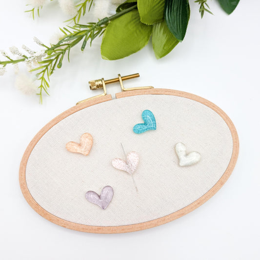 Heart Resin Needle Minder: Embroidery, Cross Stitch Tool