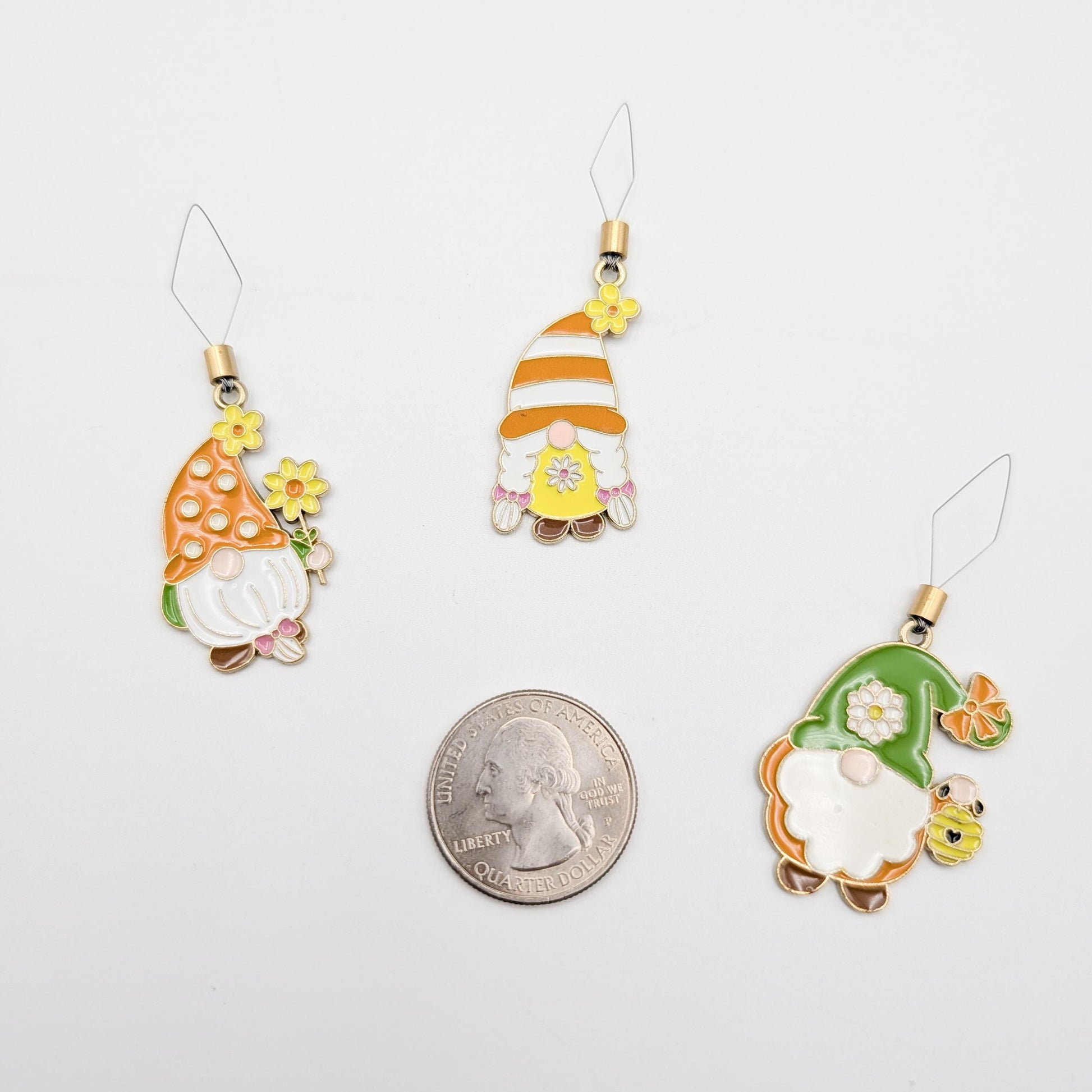 Garden Gnome Enamel Needle Threader or 2in1 Combo: Embroidery Sewing Needlecraft