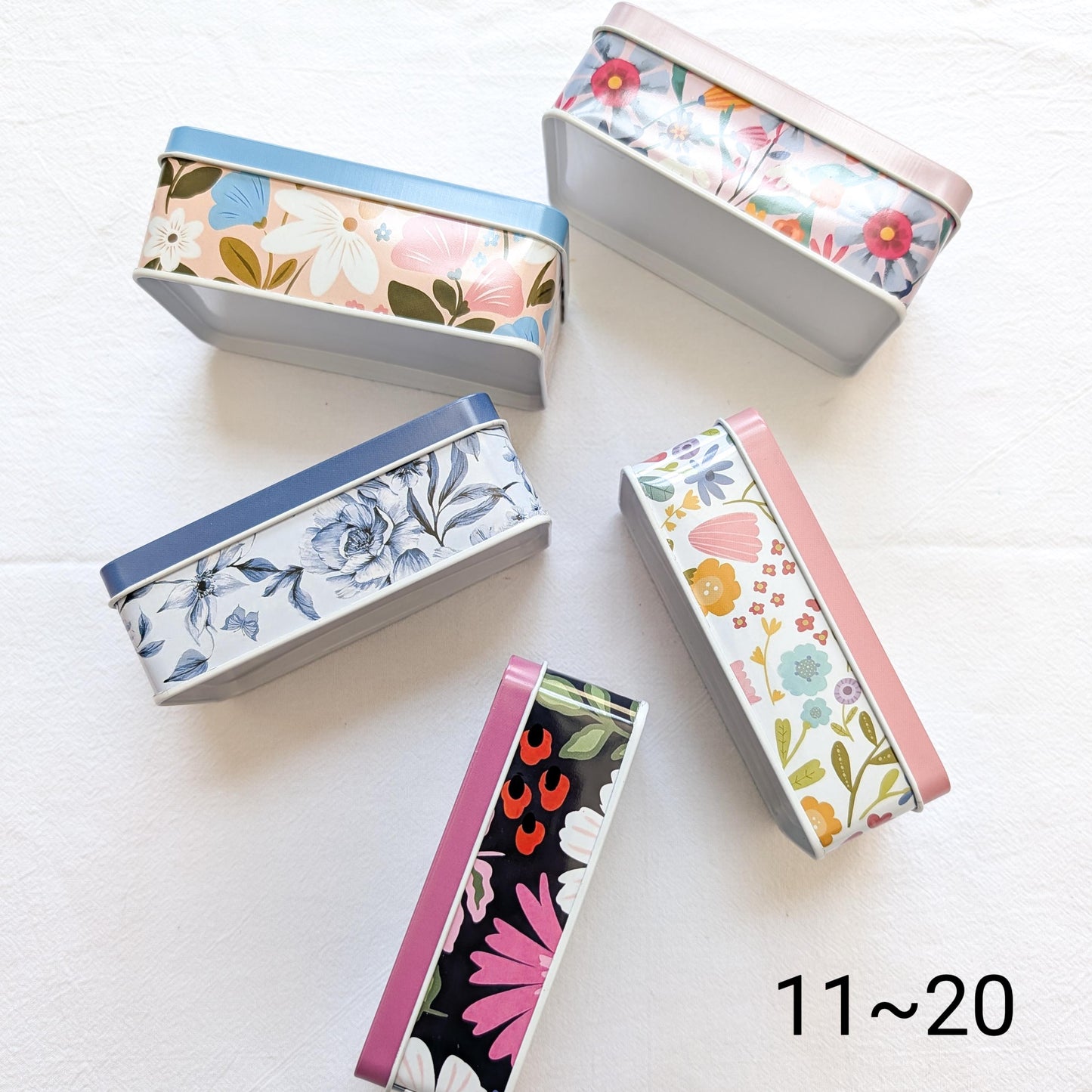 Portable Floral Tin Embroidery Tool Kit Organizer for On-the-Go Sewing/Stitching/Cross Stitch/Needlepoint
