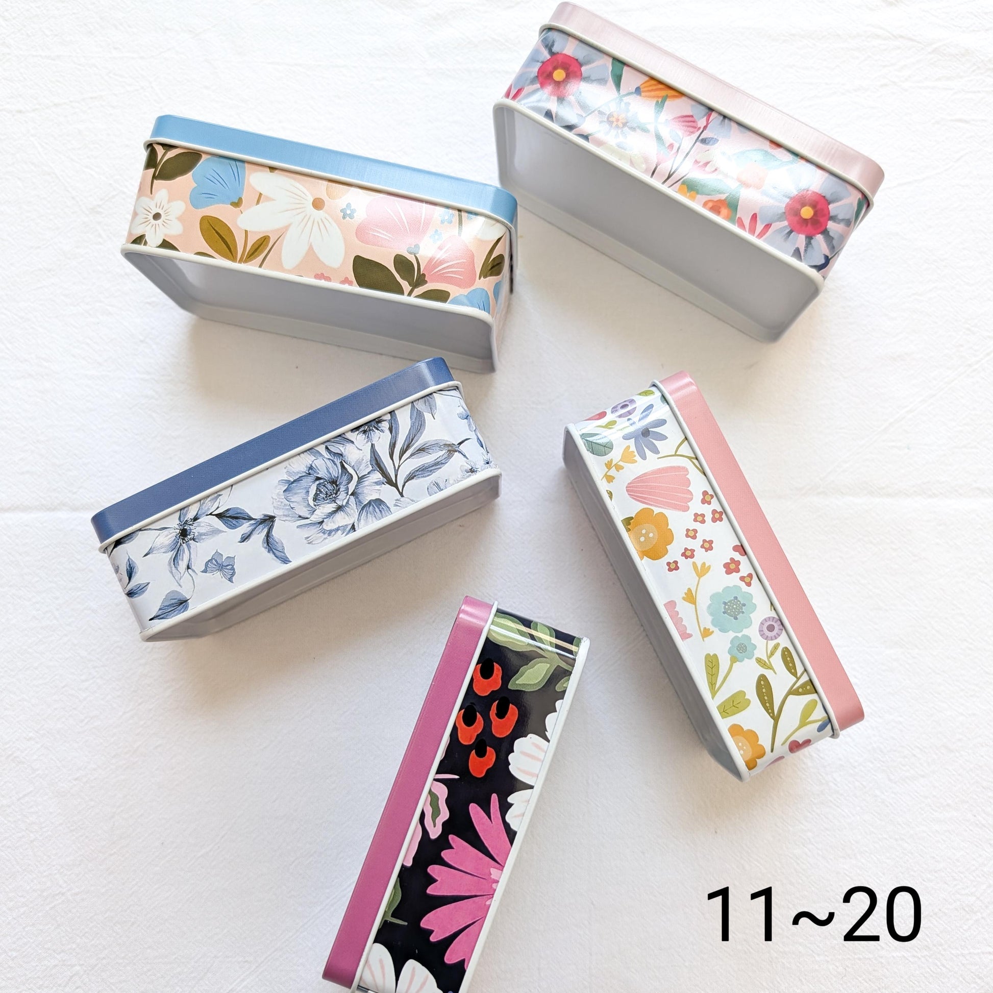 Portable Floral Tin Embroidery Tool Kit Organizer for On-the-Go Sewing/Stitching/Cross Stitch/Needlepoint