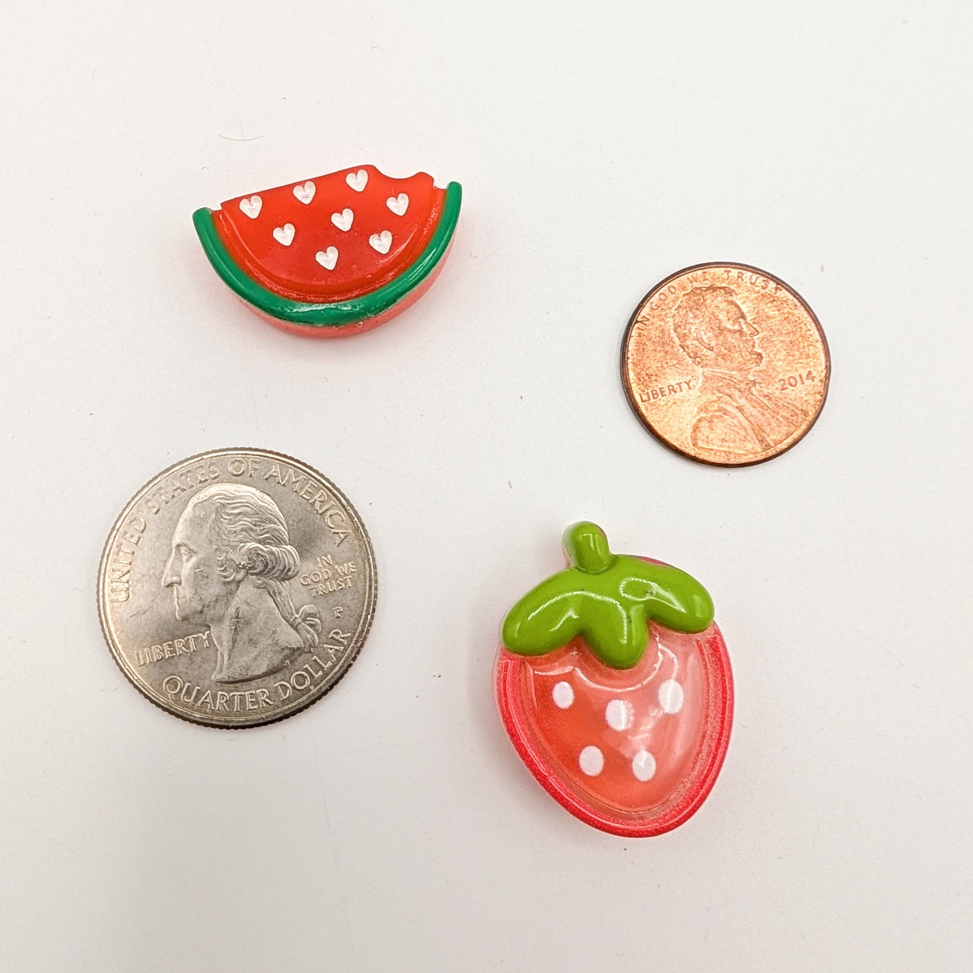 Strawberry/Cherry Resin Needle Minder: Embroidery, Cross Stitch, Needlepoint