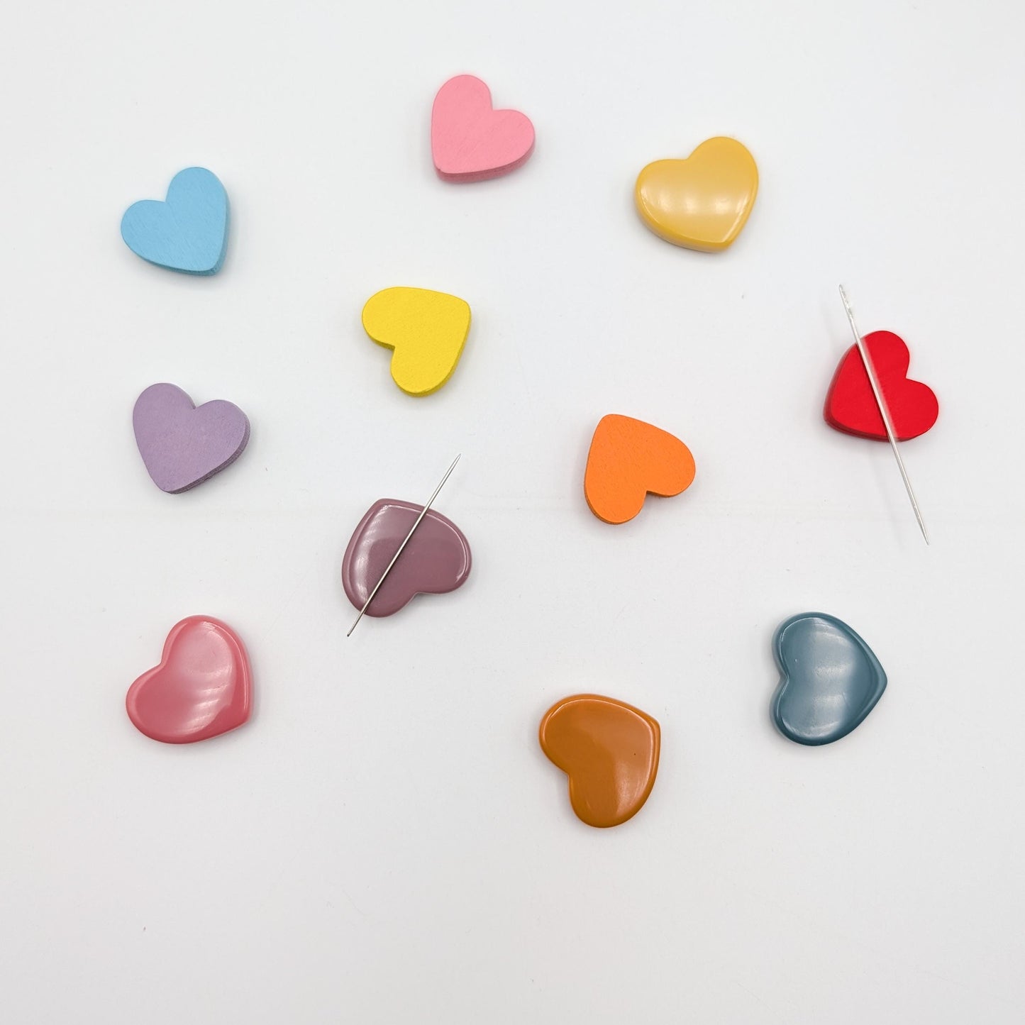 Heart Wood or Resin Needle Minder: Embroidery, Cross Stitch
