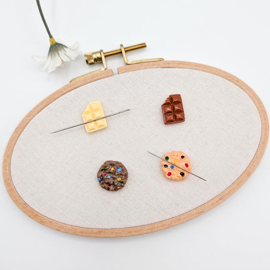 Sweets Resin Needle Minder, small chocolate and cookie needle minder, Embroidery Needle Keeper