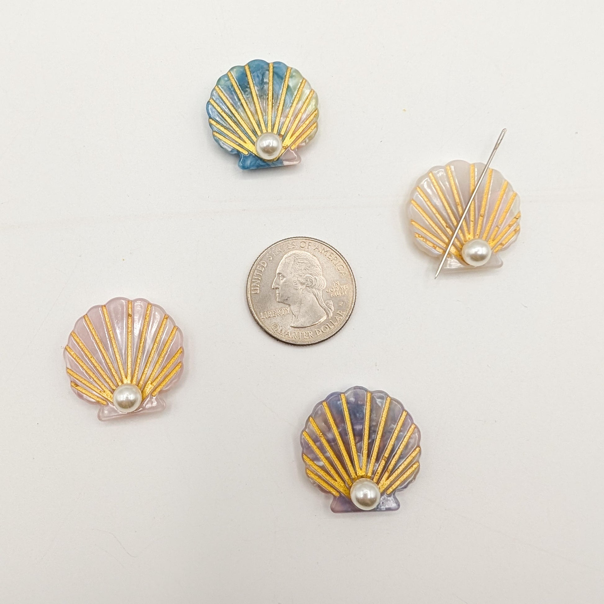 Seashell Needle Minder: Embroidery, Cross Stitch
