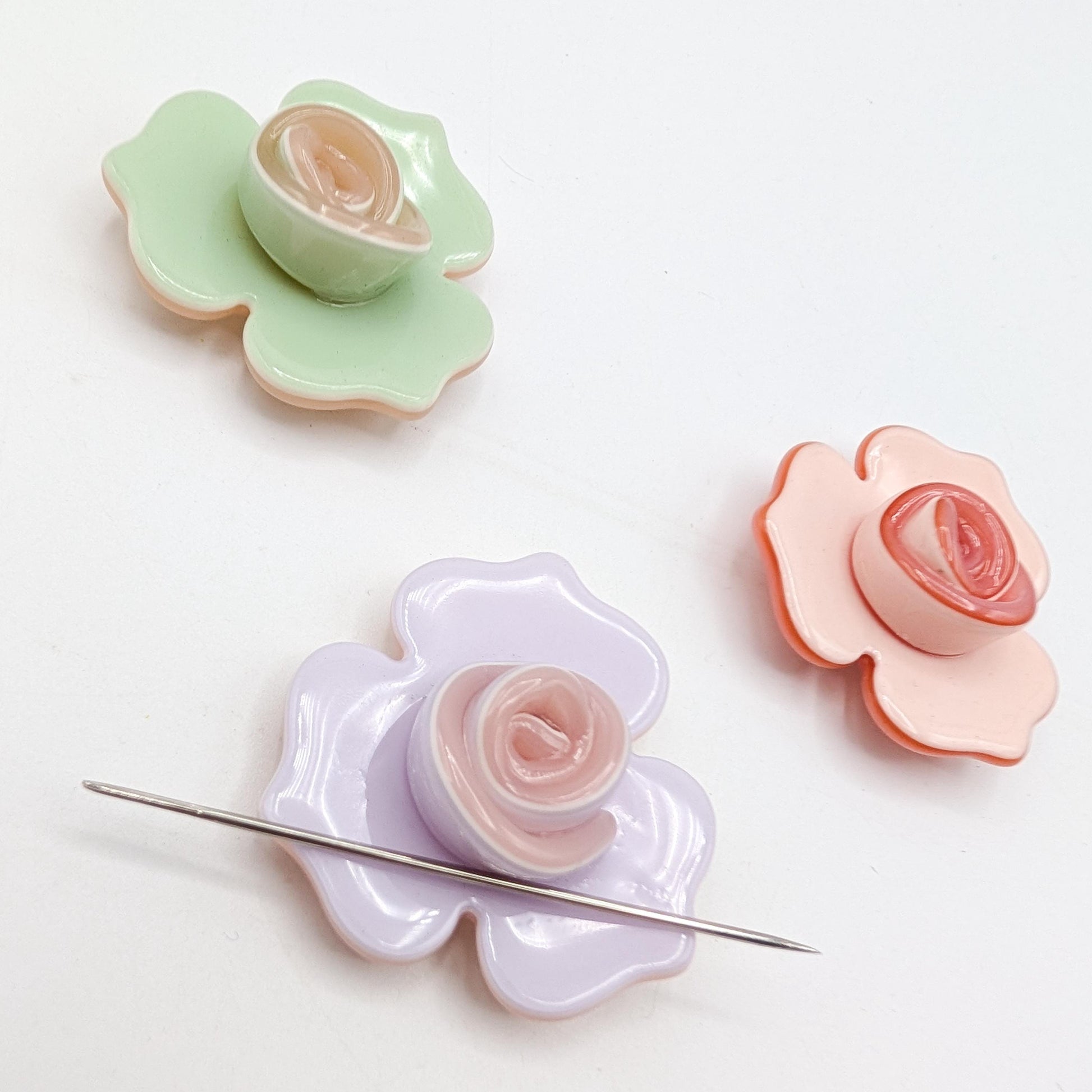 Floral Needle Minder: Embroidery, Cross Stitch, Needlepoint Tool