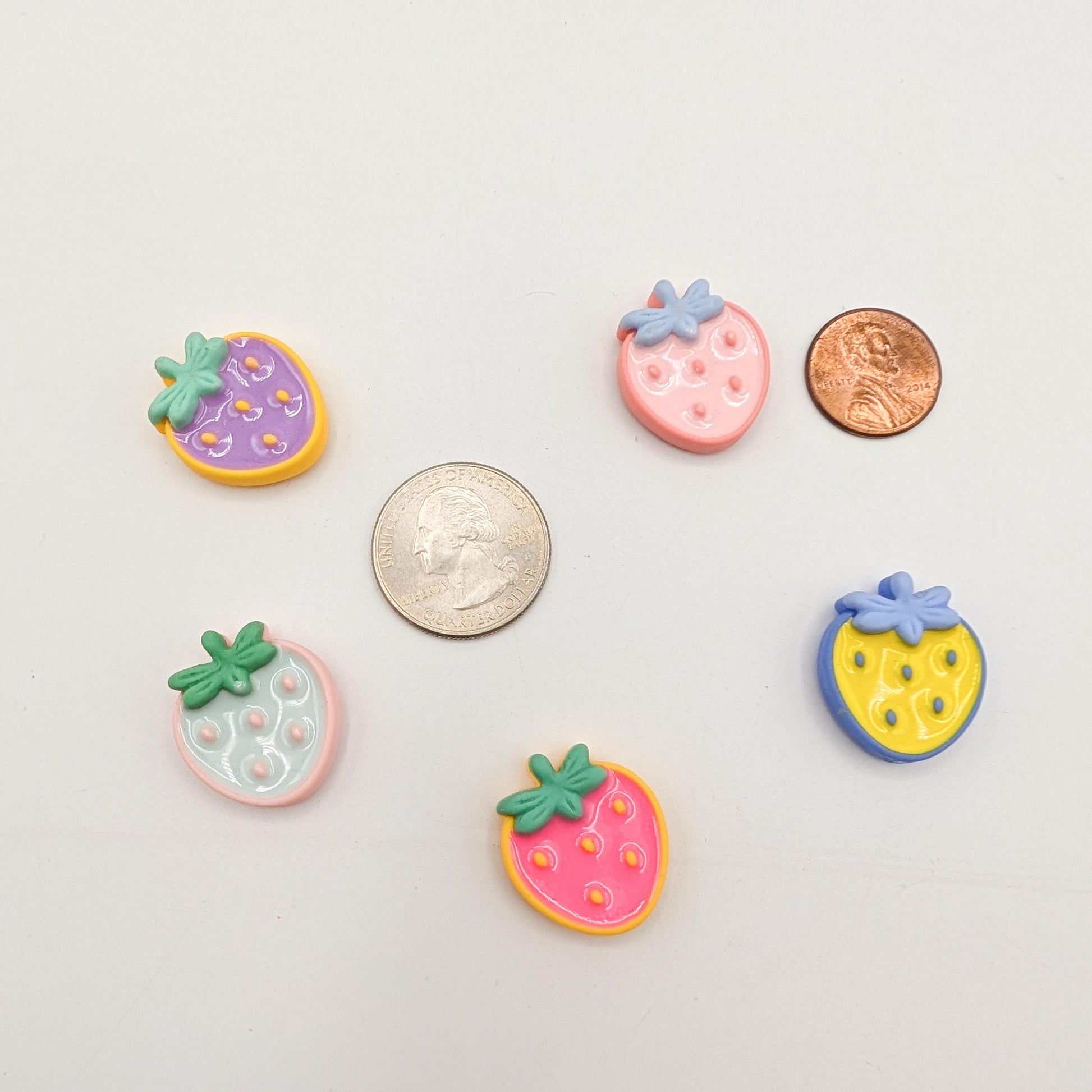 Strawberry/Cherry Resin Needle Minder: Embroidery, Cross Stitch, Needlepoint