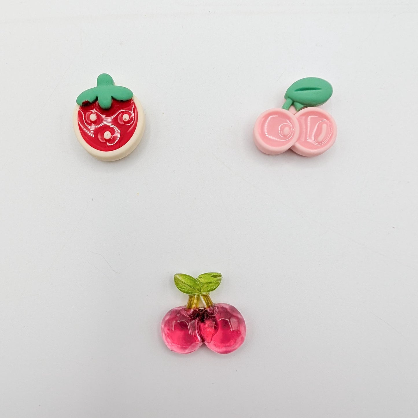 Strawberry/Cherry Resin Needle Minder: Embroidery, Cross Stitch, Needlepoint