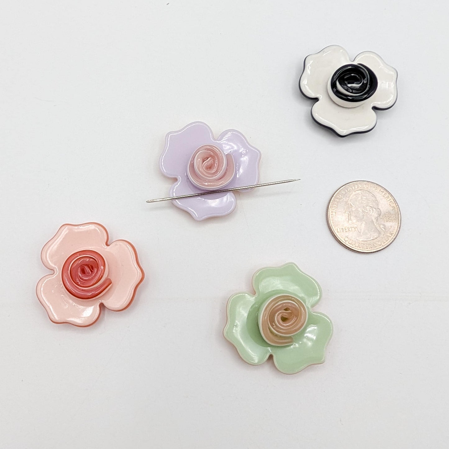 Floral Needle Minder: Embroidery, Cross Stitch, Needlepoint Tool