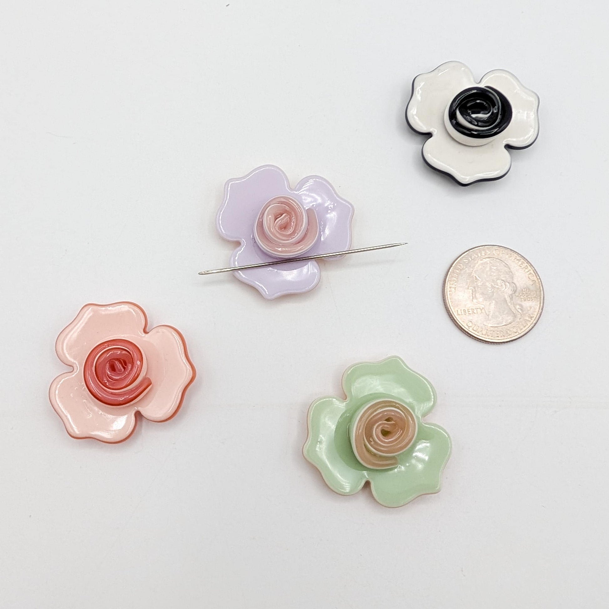 Floral Needle Minder: Embroidery, Cross Stitch, Needlepoint Tool