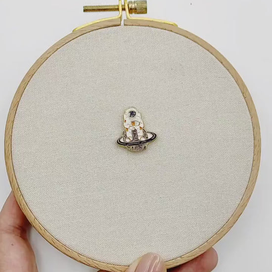 Space Explorer, Celestial  Needle Minders, Galaxy Design for Embroidery & Crafts, Astronaut Enamel Accessories
