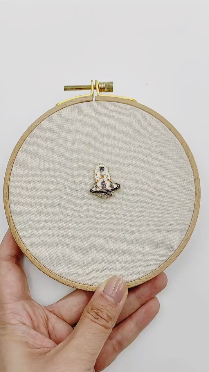 Space Explorer, Celestial  Needle Minders, Galaxy Design for Embroidery & Crafts, Astronaut Enamel Accessories