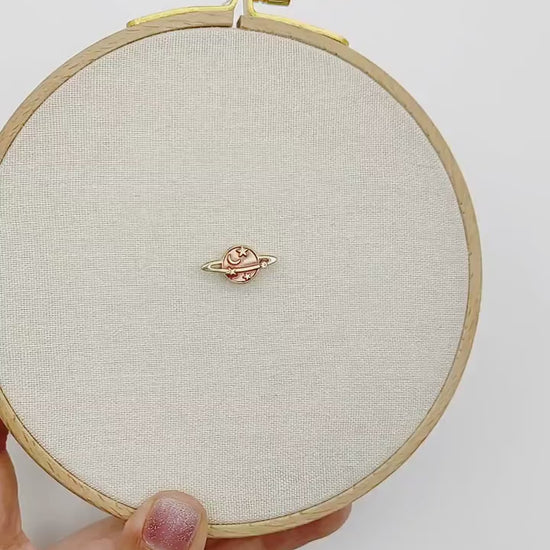 Planet Enamel Needle Minder: Embroidery, Cross Stitch Tool