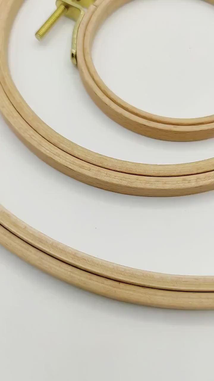 Beechwood Embroidery Hoop: Hand or Display Needlework (3-12 inch)
