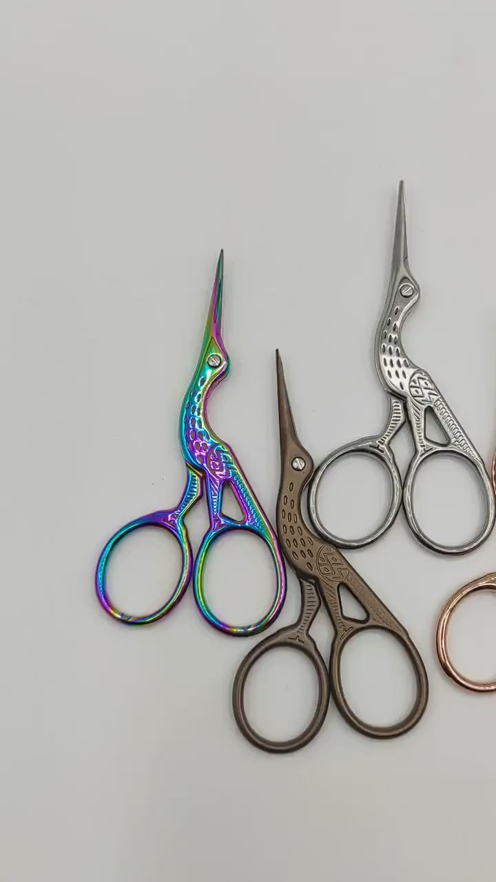 Classic Stork Embroidery Scissors: Sharp Stainless Steel Craft Scissors
