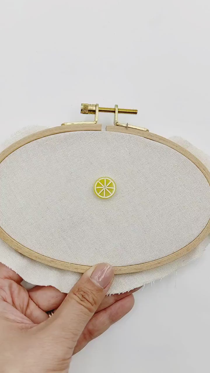 Fruit Resin Needle Minder: Embroidery, Cross Stitch, Needlepoint