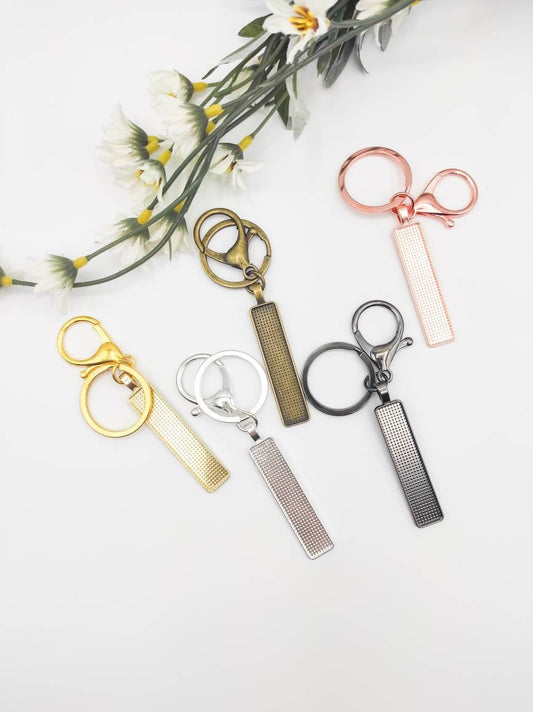 Narrow Rectangle Blank keychain pendant, Blank keychain for embroidery, Cross Stitch embroidery frame, Hand embroidery keychain kit