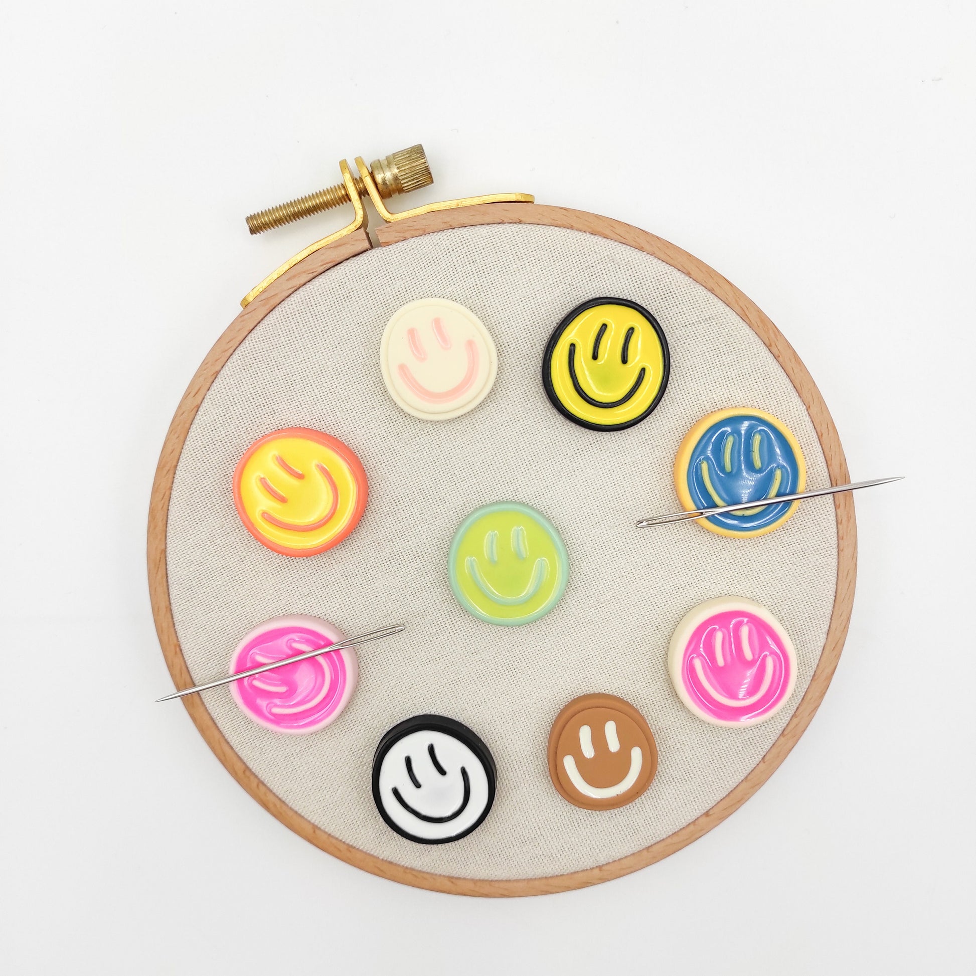 Smile Face Resin needle minders, Needle Minder for Embroidery, Cross  Stitch, Needle work, needlecraft projects and sewing.
