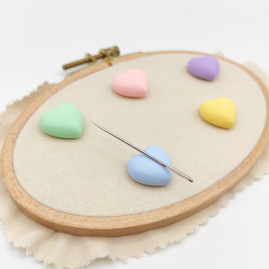 Heart Resin needle minders, Needle Minder for Embroidery, Cross Stitch, Needle work, Needle point tools