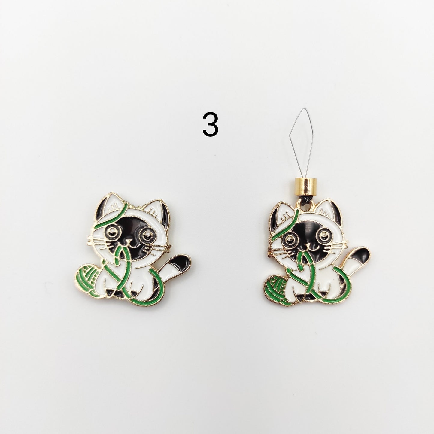 Cat Enamel Needle Minder, Needle Threader, Kitten Needle Minder/ Threader for Embroidery/ Cross Stitch/Needle work/Needlecraft/Sewing.