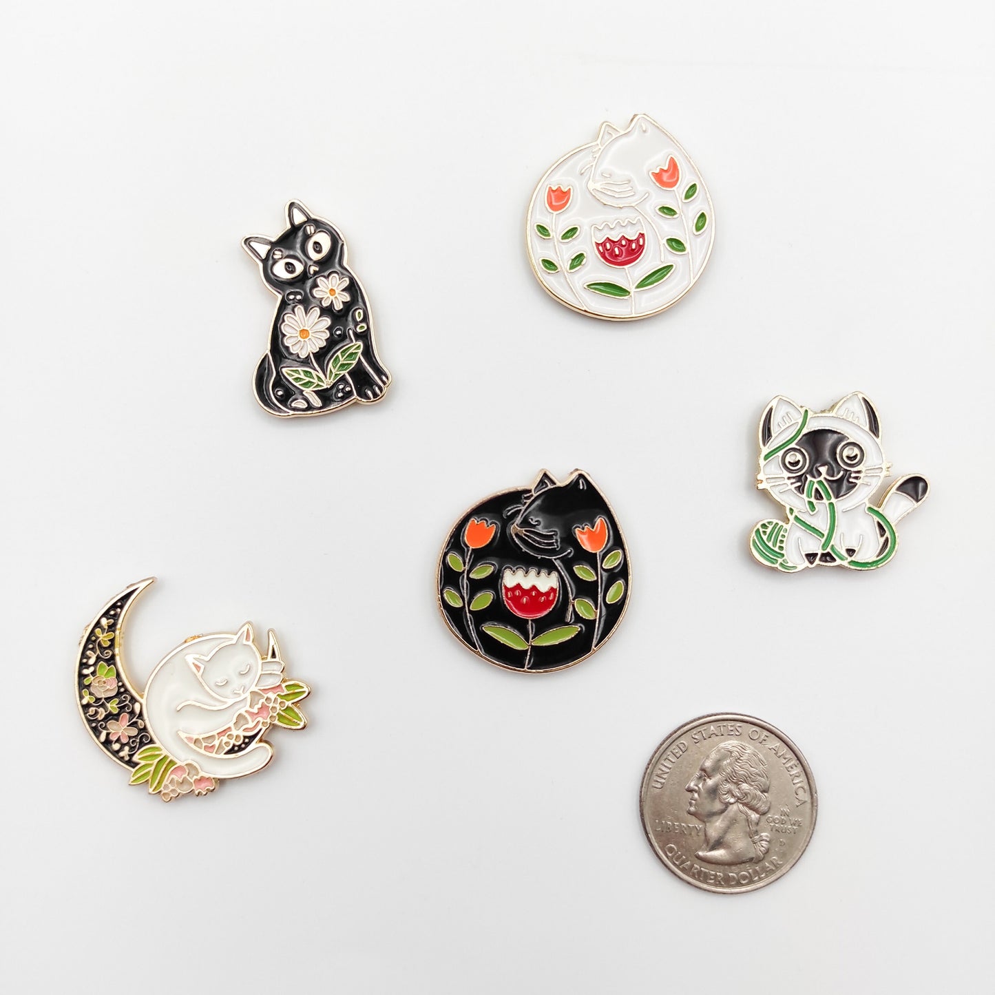 Cat Enamel Needle Minder, Needle Threader, Kitten Needle Minder/ Threader for Embroidery/ Cross Stitch/Needle work/Needlecraft/Sewing.