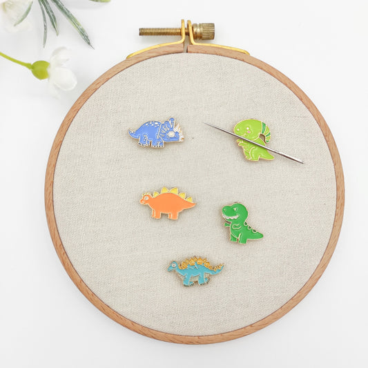 Dinosaur Enamel Needle Minder, Small Needle Minder for Embroidery/Cross Stitch/Needle work/Needlecraft/Sewing